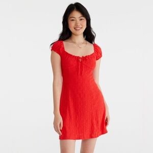 Aeropostale Red Eyelet Mini Dress